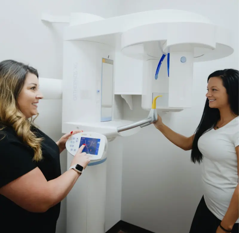 Two Hilltop team members at the 3D imaging unit